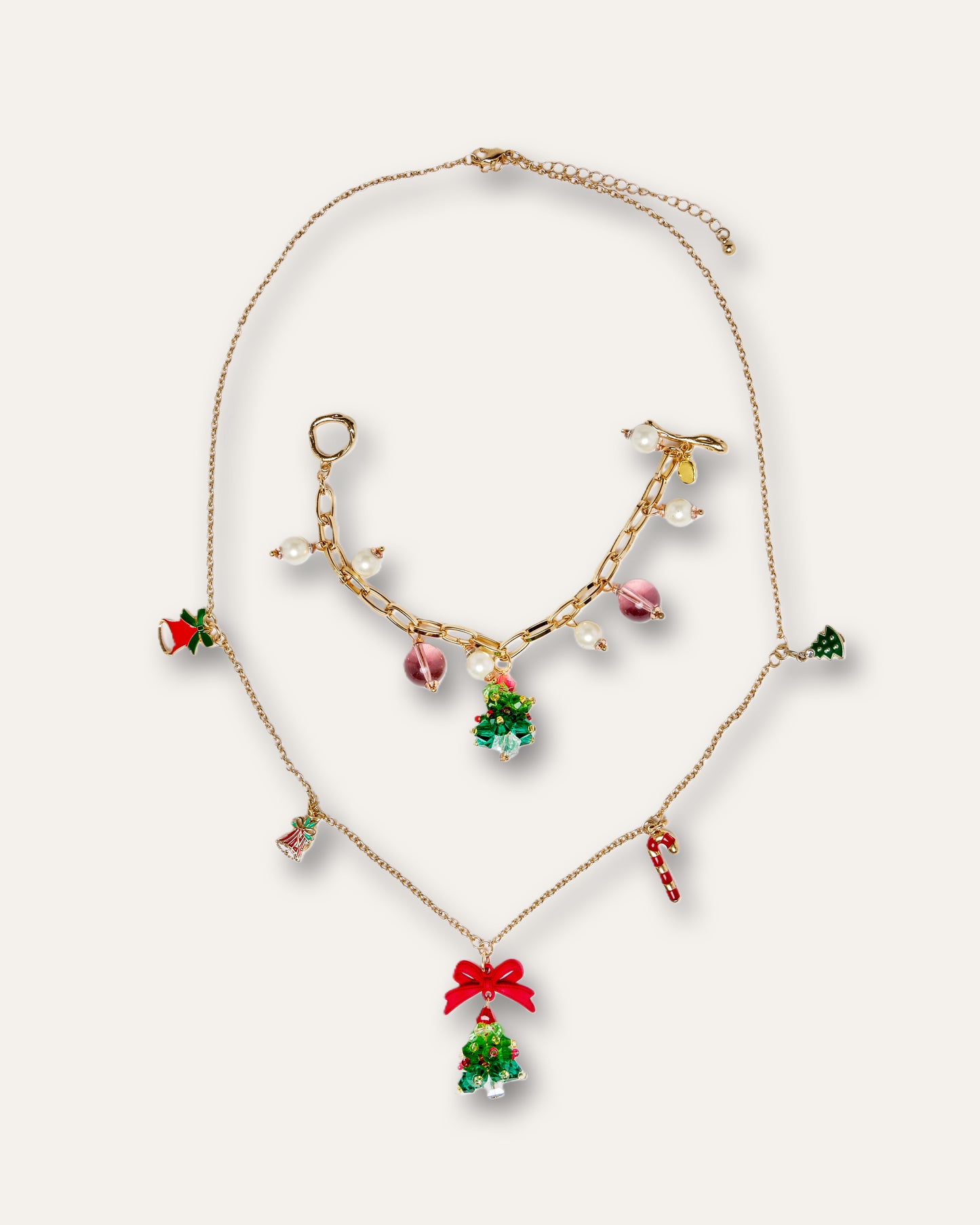 Festive Wonderland - Sparkling Christmas Tree Long Pendant Necklace