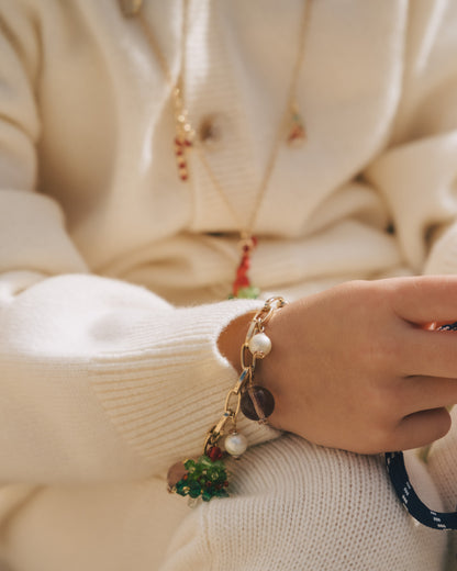 Festive Wonderland - Sparkling Christmas Tree Long Pendant Necklace
