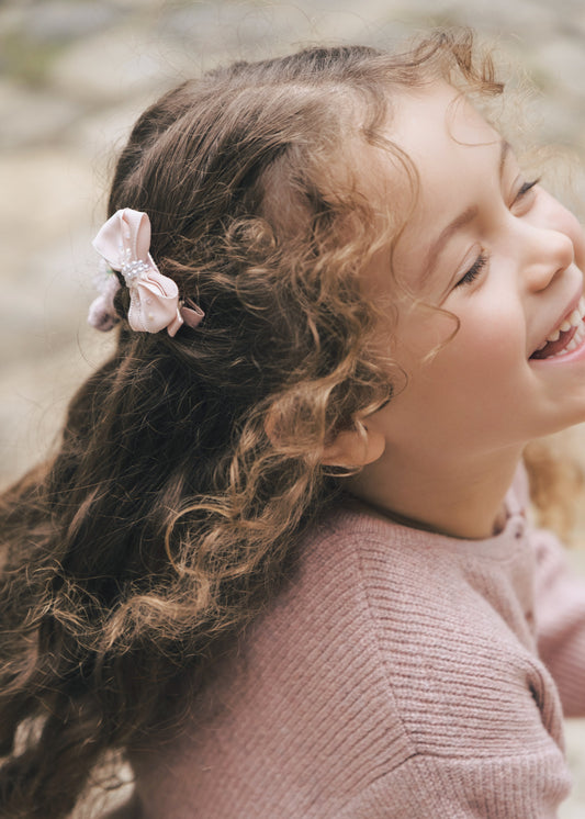 Pink Princess Sparkle - Blush Ballet Bow Clip (2 pcs)