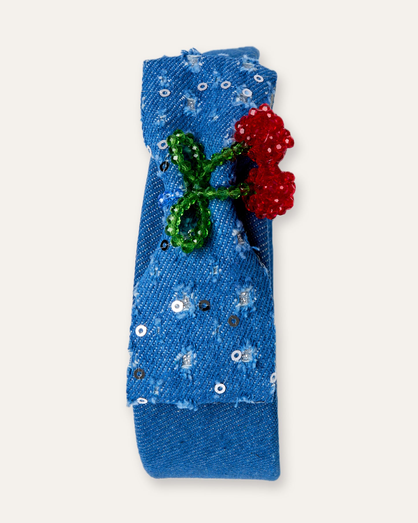 Black Forest Whimsy - Wild Berry Denim Bow Clip, Bow Headband