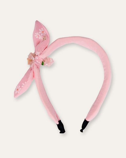Pink Princess Sparkle - Blush Blossom Bow Headband
