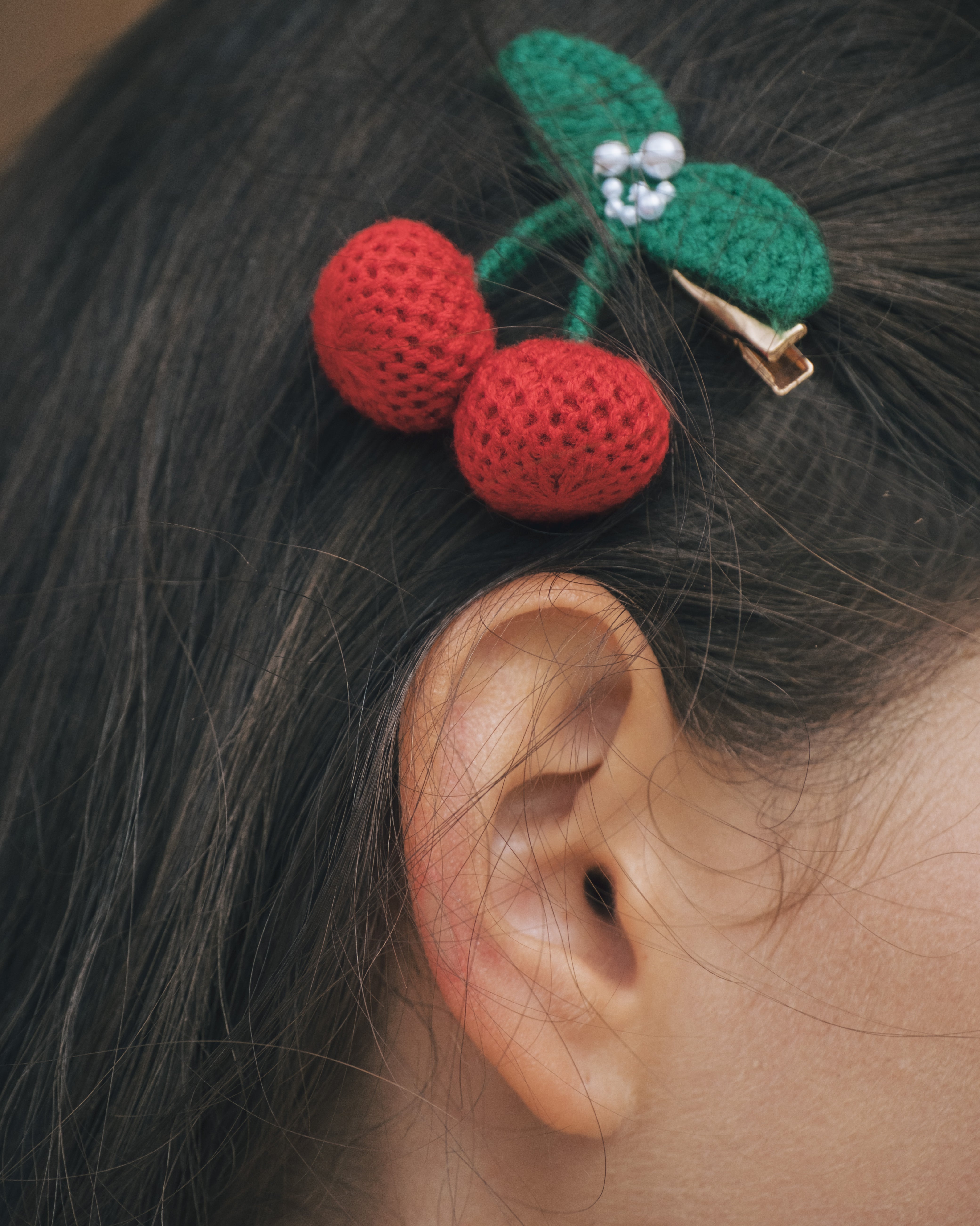 Cherry Nibble Clip - Hand-Crocheted Forest Accessory | Koslux