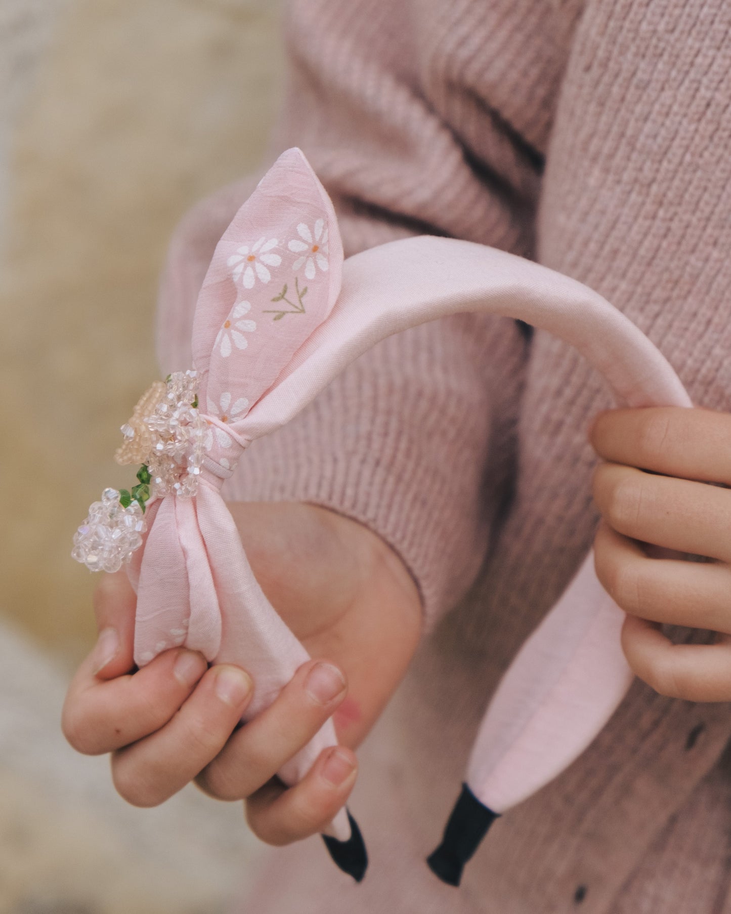 Pink Princess Sparkle - Blush Blossom Bow Headband