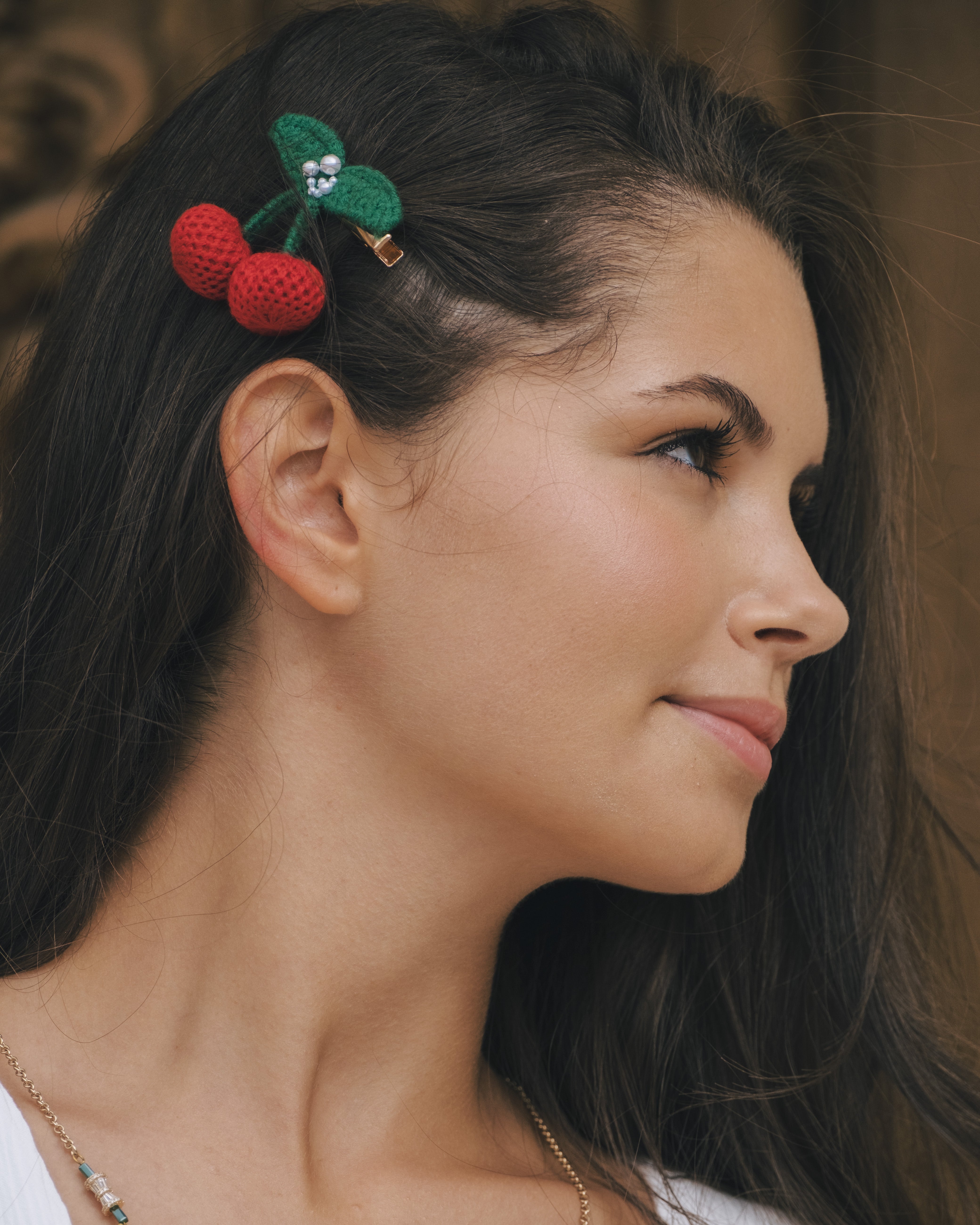 Cherry Nibble Clip - Hand-Crocheted Forest Accessory | Koslux