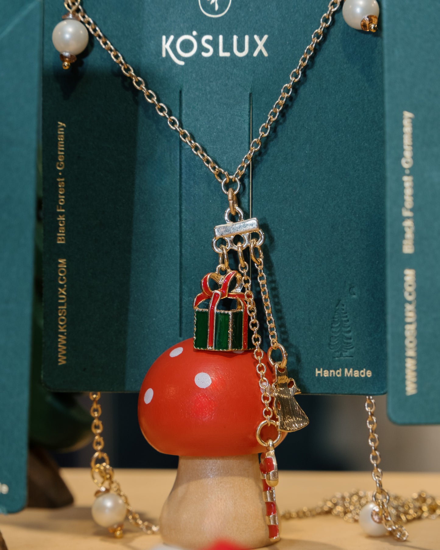 Festive Wonderland - Jingle Charm Symphony Long Pendant Necklace, Bracelet
