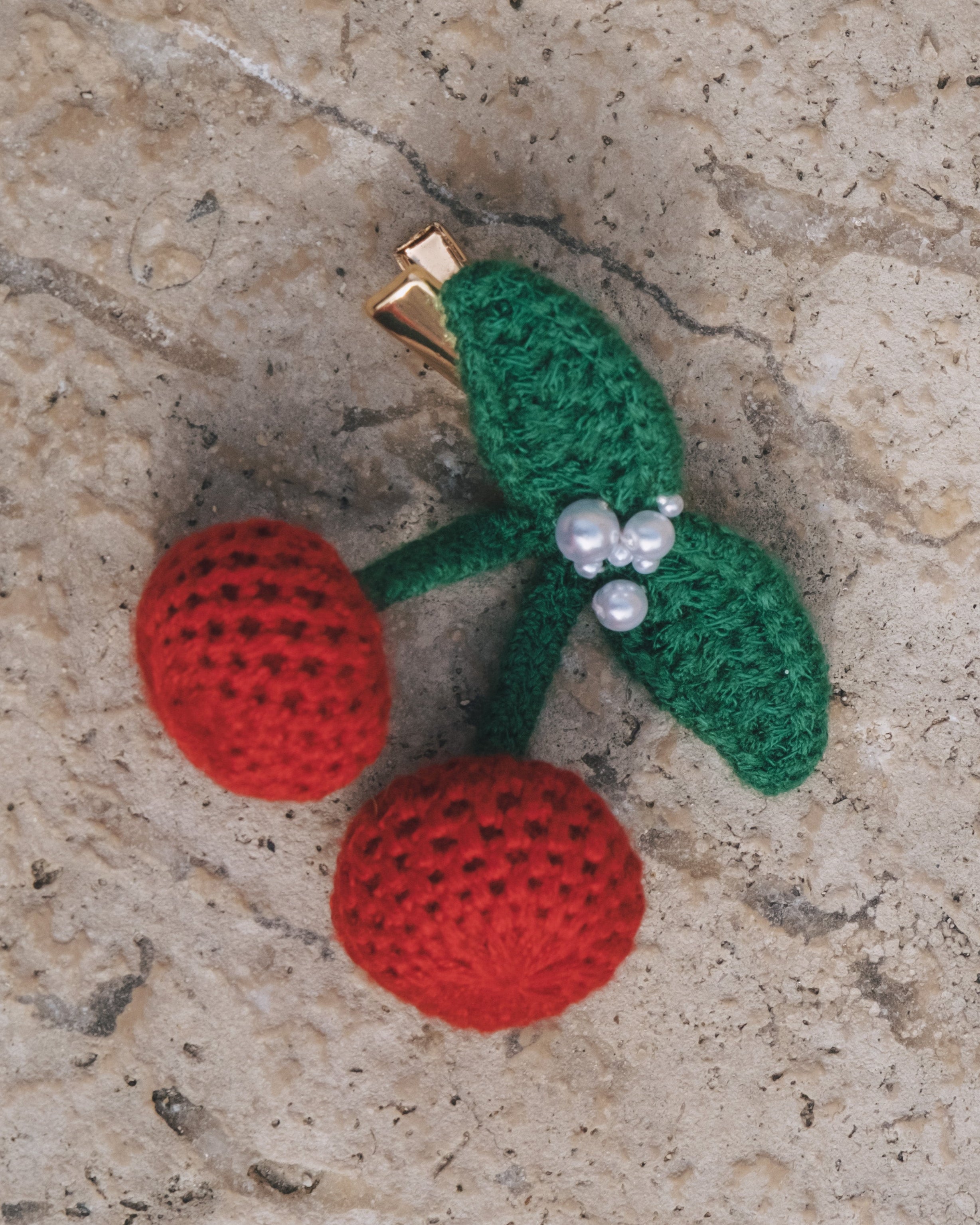 Cherry Nibble Clip - Hand-Crocheted Forest Accessory | Koslux