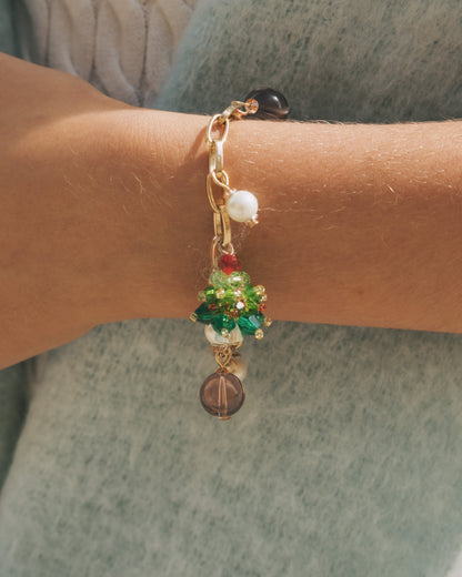 Festive Wonderland - Sparkling Christmas Tree Long Pendant Necklace